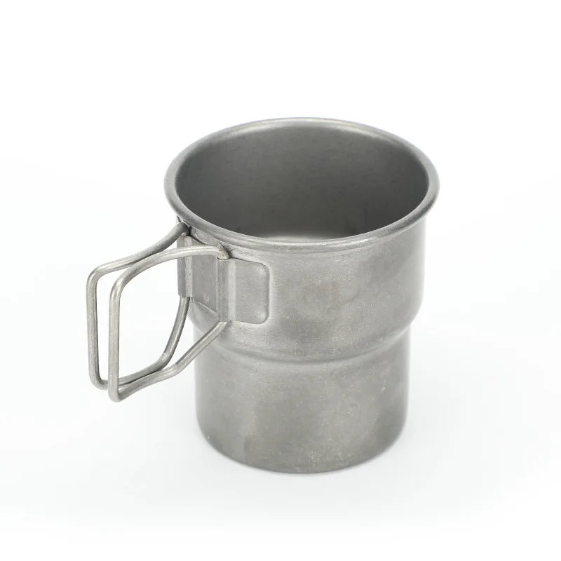 NP-351 Outdoor Camping Water Mug Portable Stainless Steel Foldable Camping Mug Stainless Steel BBQ Beer Coffee Mug
