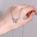 SC 2025 Exquisite Shiny Zircon Butterfly Pendant Necklace Stainless Steel Zircon Necklace Gifts for Women