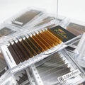 Wholesale Professional Nature Individual Brown Eyelash Extensions 0.05 0.07 Thickness OEM & ODM Private Label C D Lashes