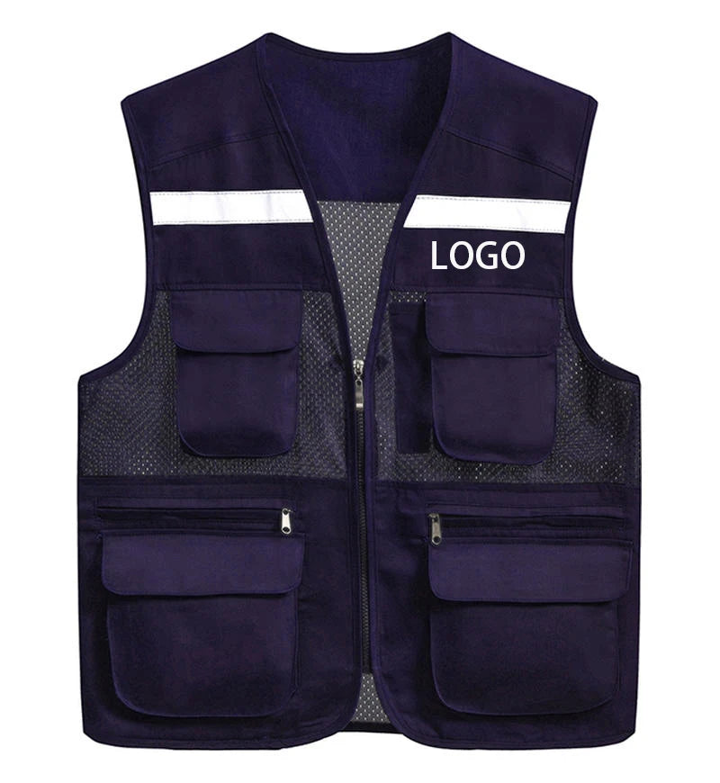 High Quality Utility Vest Mesh Vest Outerwear Men's Work-wear Multi Pocket Worker Vest Custom logo