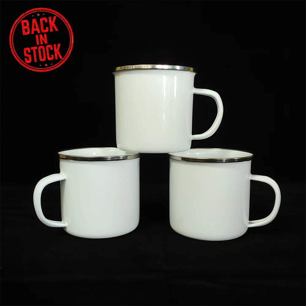 Ready to Ship S017 12oz 360ml Customized Sublimation Blanks Christmas Thanksgiving Mother's Day Anniversary Enamel Mug Cup