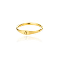 SC Hot Sale Trendy Gold Plated Letter Rings Vintage Stainless Steel Alphabet Rings Simple Initial Rings for Women