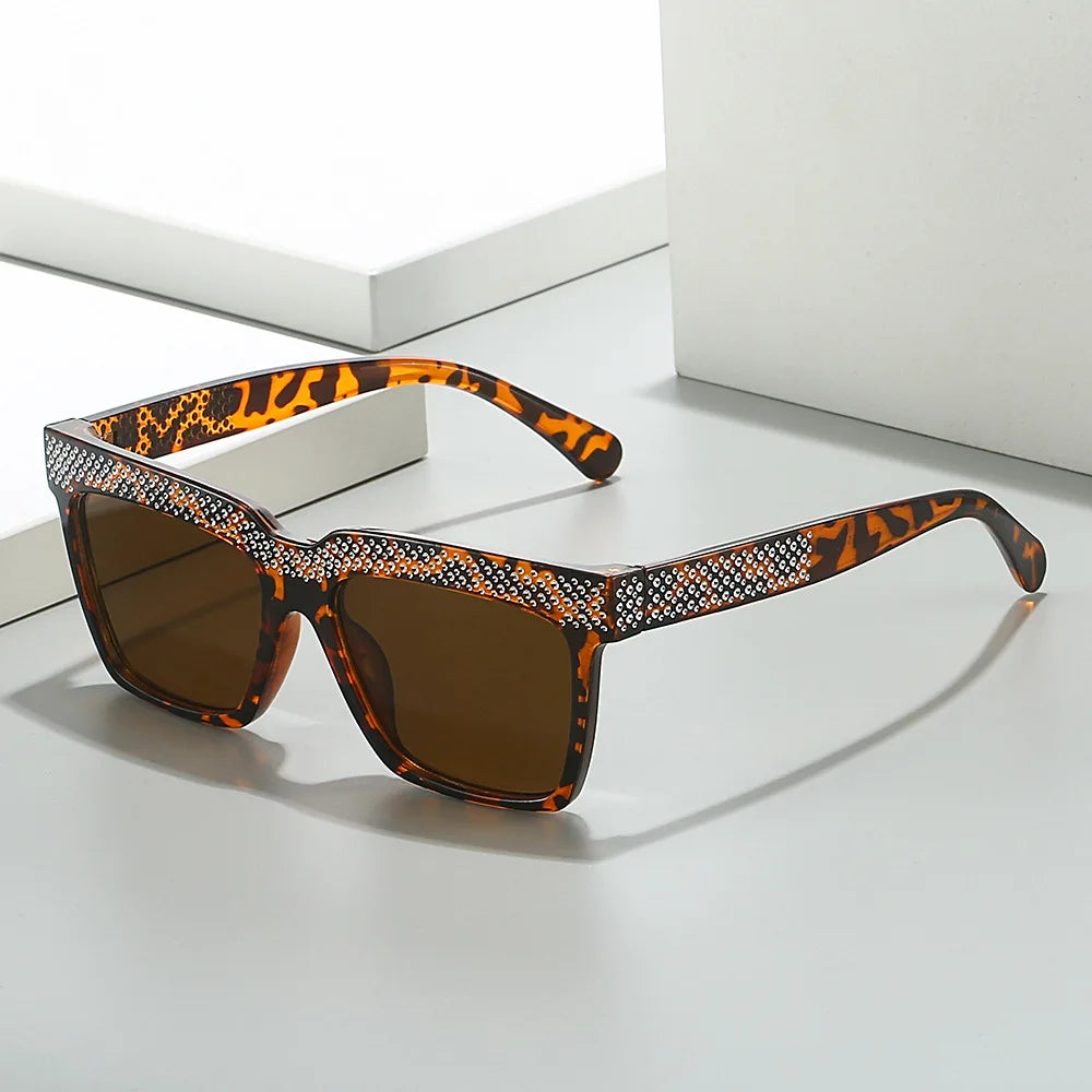 2024 Luxury Designer Branded Personalised Men Shades Glasses for Men Retro Classic Sunglass Diamond Square Sunglasses