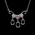 Sterling Silver 6*8+7*9mm Semi Mount Necklace Empty Frame Blank Support Setting Base Holder Without Center Stone for Inlay DIY