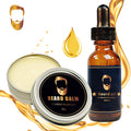 Organic Jojoba Oil & Vitamin C Beard Oil/Balm Kit for Men-Beard Growth & Moisturizing Smooth Beard