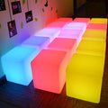 Style LED Cube Light Bar Stool Modern Plastic Dining & Outdoor Hotel Chair Wholesale for Restaurants & Halls