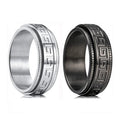 Retro National Style Titanium Steel Rotating Rings Couple Spinner Fidget Ring Anti Anxiety Ring for Men