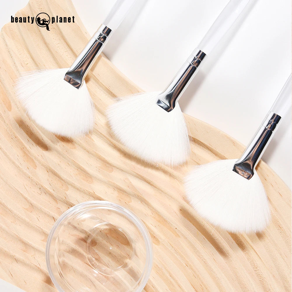 Beauty Planet Custom Fan Brush for Facial Cosmetics Cleaning Applicator Clay Mask Brush Soft Fluffy Facial Brush Esthetician