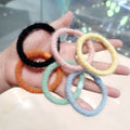 Fall Winter Hair Accessories Fuzzy Spired Striped Rubber Band Rope Ring Women Plush Elastic Twist Braid Hair Tie for Girl