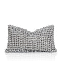 Tiff Home's New 30*50cm Handmade Grey Grid-like Cushion Explosion Product with Woven Embroidery Portable