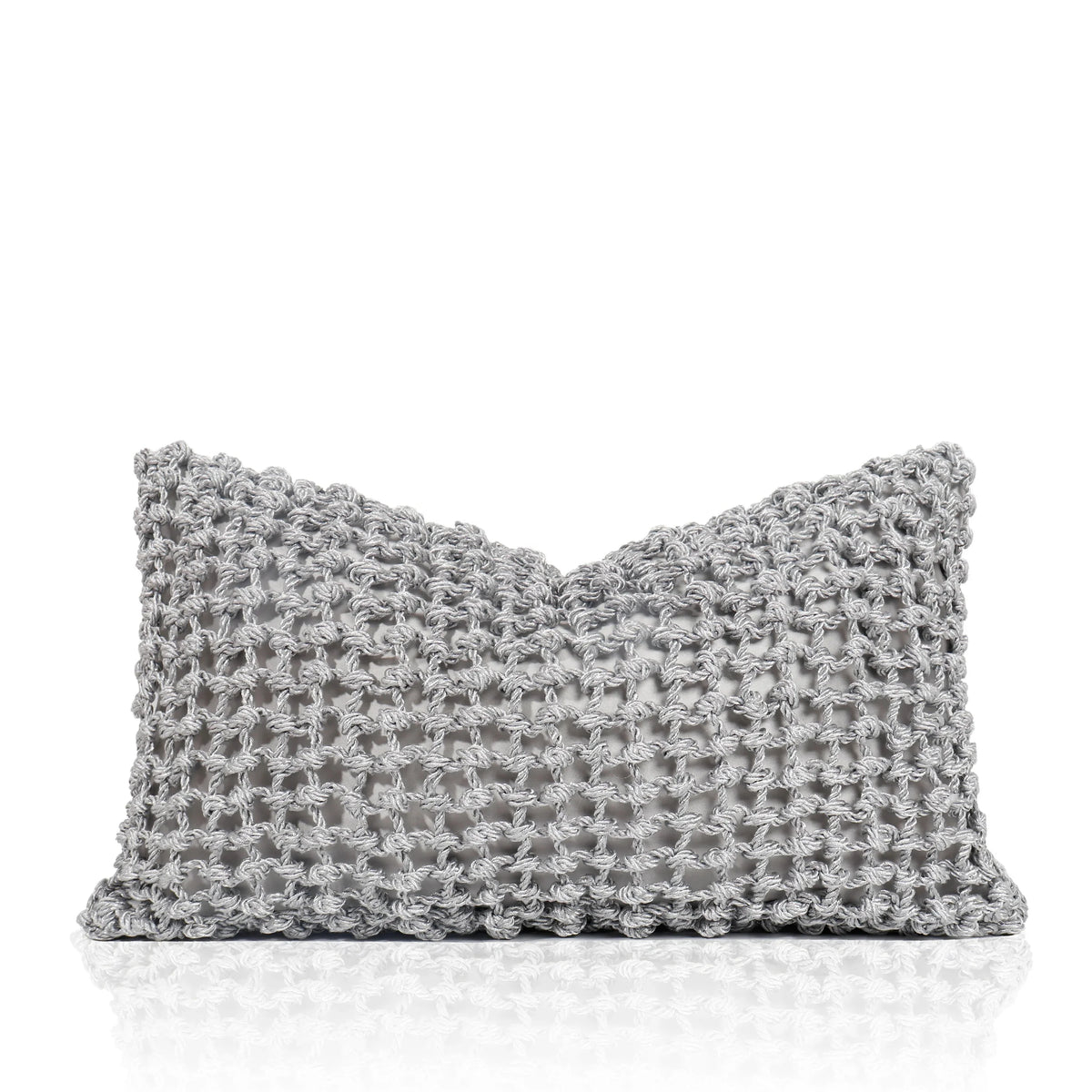 Tiff Home's New 30*50cm Handmade Grey Grid-like Cushion Explosion Product with Woven Embroidery Portable