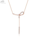 New 18K Solid Rose Gold Necklace for Women Real Natural Diamond Link Chain for Wedding and Anniversary Occasions