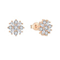 Wholesale Fashion Jewelry Rose Gold Plated 925 Sterling Silver White Gemstone Flower Shaped Stud Earrings Girls