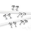 Martini CZ Implant Grade Titanium Stud Earrings Body Jewelry Zircon Main for Weddings Engagements Children's Orthodox Ceremonies