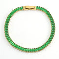 Personalized 18K Gold Plated Stainless Steel Claw Rhinestone Cubic Zircon Bracelet Fashionable Bangles