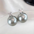 ZHUJI Original CLASSIC Ball Mould Making High-Grade Pearl Jewelry Set Elegant Gray Wedding Gift Fashionable Dress Pearl Earring