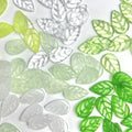 Transparent Green Acrylic Flower Beads Leaf Leaves Pendants Hanging Ornament Earring Charms for Necklaces Bracelet Jewelry