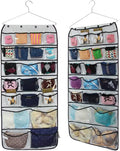 Dual-Sided 42-Pocket White PVC Foldable Hanging Closet Organizers Set for Office Bathroom or Party Tool Storage