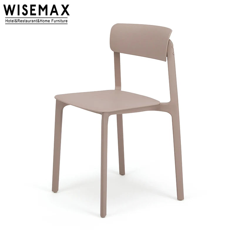 WISEMAX FURNITURE Colorful High Back Plastic Dining Chair Restaurant Furniture Cheap Stacking Plastic Chair for Events