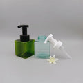 Square Plastic Foam Pump Bottle Pink Transparent White 250ml PET PETG Facial Cleanser Mousse Foam Soap Pump Bottle Packaging
