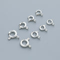 925 Sterling Silver Spring Clasps Round Ring Clasp Close Clasp Findings Jewelry Connectors for DIY Jewelry Making 5mm 6mm 7mm