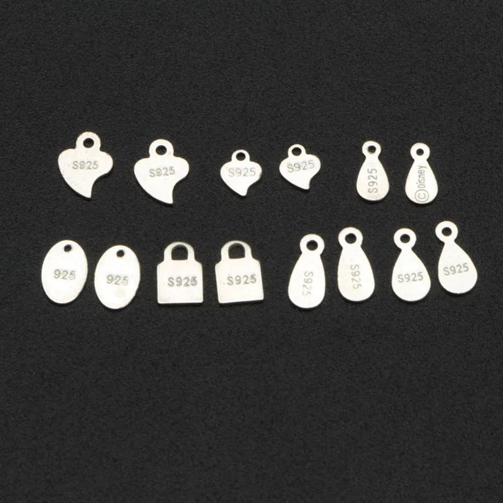 925 Sterling Silver Logo Platelock Heart Charm Handmade DIY Jewelry Findings & Components Bulk Wholesale Price Silver Color MegaBDM