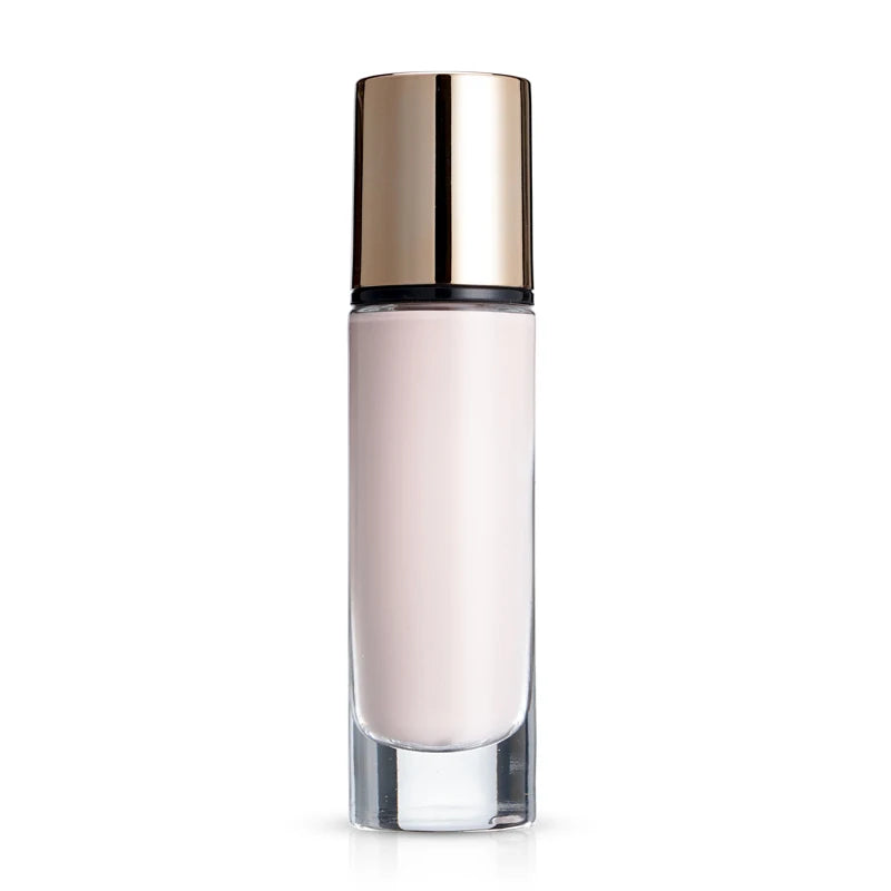 Luxury 30ml Empty Round clear Glass Liquid Foundation Bottle With Pump