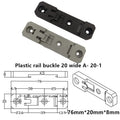 Snap Hook Huaqi Mingtong Adjustable Spring Clamps Metric Standard Rail Buckle 76*20*8mm Black PA66 Plastic Industrial Use DIN