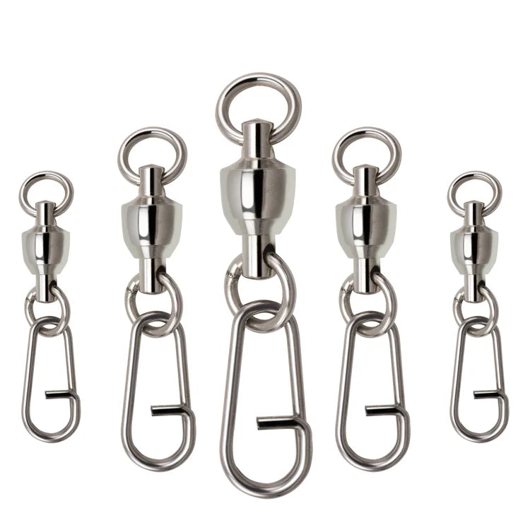 OEM ODM 4# 6# 8# Fishing 304 Stainless Swivels Fishing Lure Snap Swivels Ball Bearing Swivels Fishing Tackle Accessories Gear