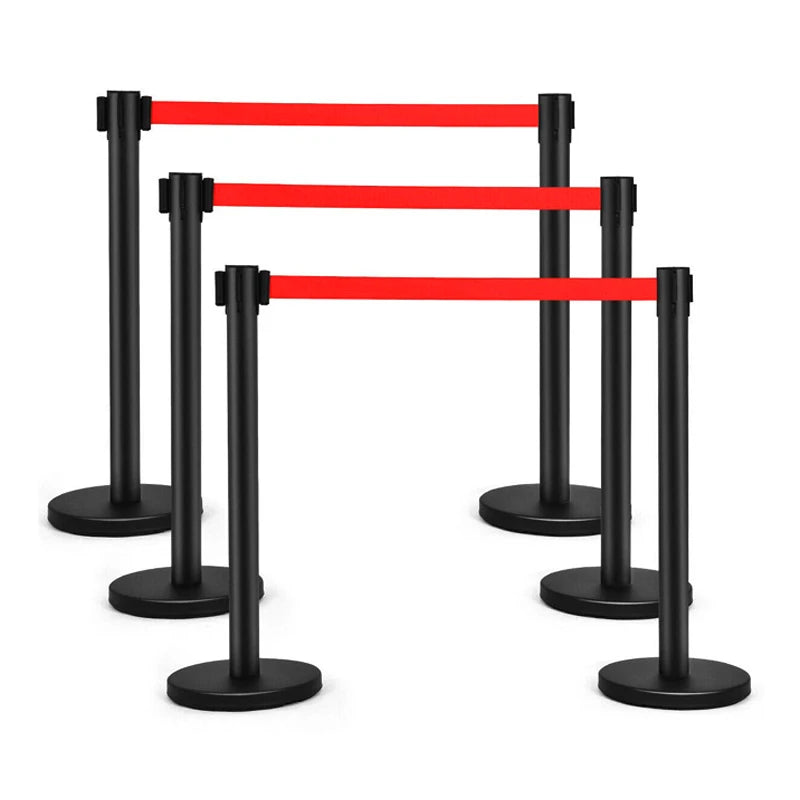 China Factory Wholesale Crowd Control Retractable Belt Queue Barrier Pole Queue Line Plastic Traffic Barrier
