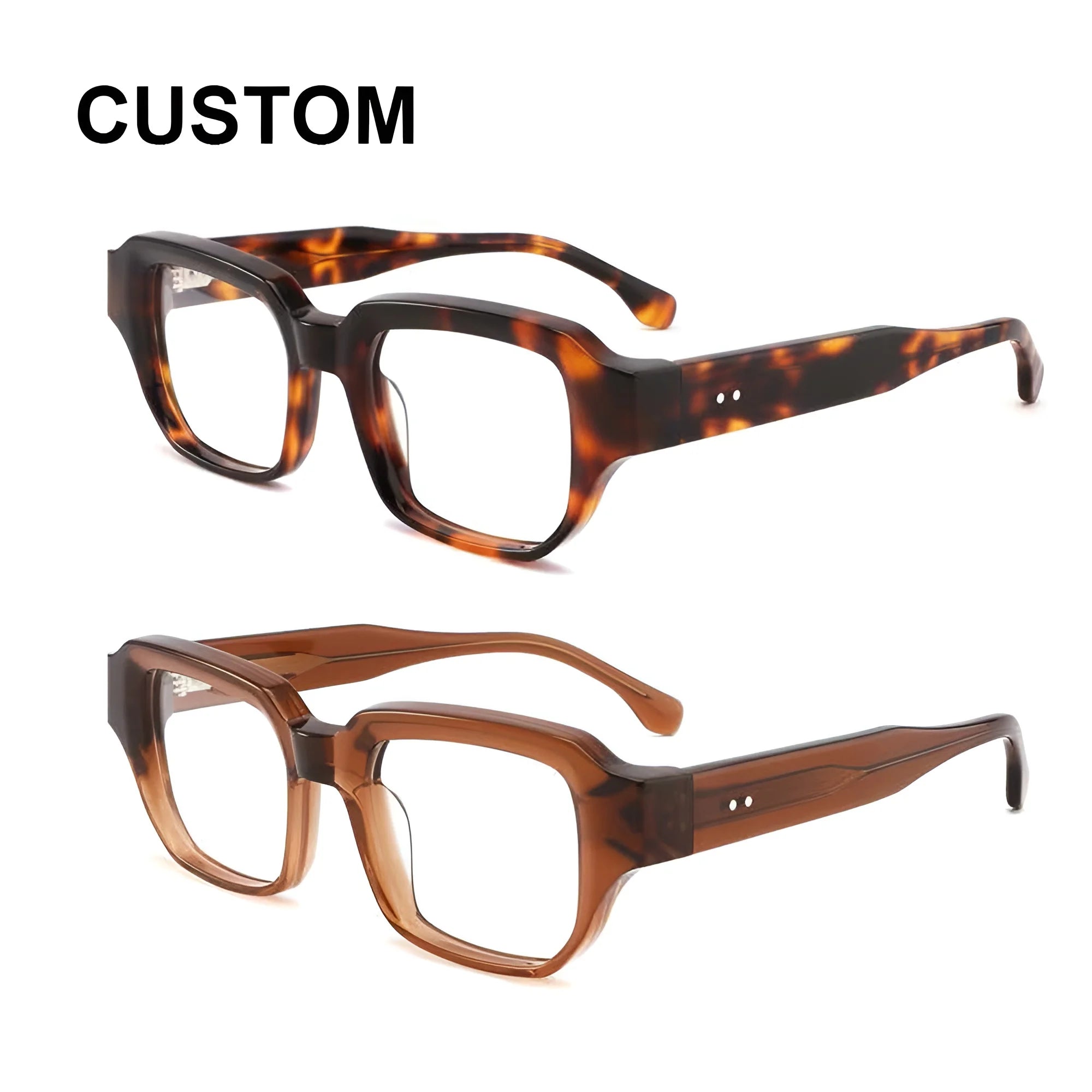 FW Retro Square Thickness Frame Eyewear Custom Logo Eyeglasses Vintage Bio Acetate Optical Glasses Frames for Men Women