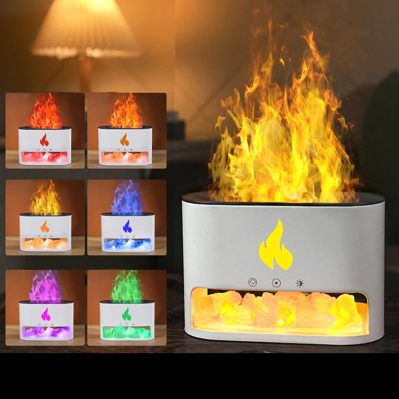 250ml 3.5W USB Electric Ultrasonic Cool Mist Aroma Air Humidifier Color Flame Fire Aromatherapy Essential Oil Diffuser Household
