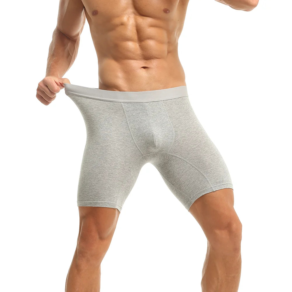Comfortable Cotton Long Boxers Shorts Breathable Men Underwear Boxers