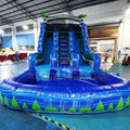 Commercial Tobogan Inflable Jumping Castle Waterslides Inflatable Plam Tree Double Sides Water Park Slide
