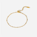 18K Gold Plated Anklet Classic for Women Stainless Steel Fashion Jewelry Ball  Chain  Anklets