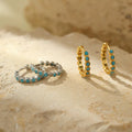 Clip on Women Stone Earring Crystal Thick Gold 925 Hoop Earrings