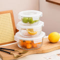 Eco Friendly BPA Free Round High Borosilicate Glass Food Storage Containers with Airtight Locking Lids Bento Boxes