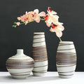 Simple Retro Jingdezhen Ceramic Vase Set Art Deco Design Home Tabletop Ornament Modern Wedding Desktop Flower Arrangement Living