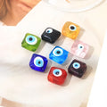 DS Factory Direct Sell Big Hole square Beads Evil Eye Pendant Necklace Key Chain Bracelet Accessories Beads