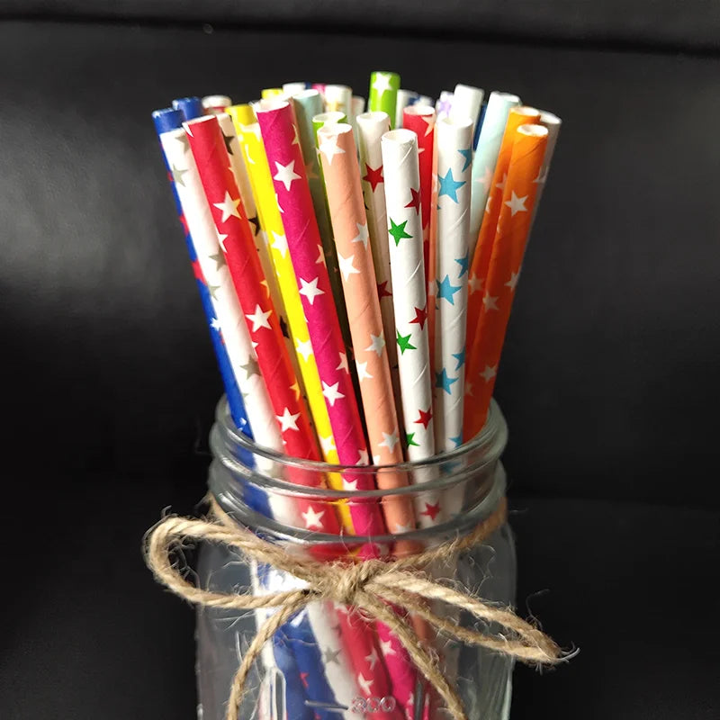 Biodegradable Soy Ink Printed Paper Drinking Straws-Bar Accessories Camping Use Sustainable LFGB Certified 100% Recycled Paper