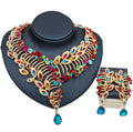 New Arrival Colorful Glass Gemstone Jewelry Set Earrings Pendant Necklaces High Quality Sets for Women Girls Gift Wholesale