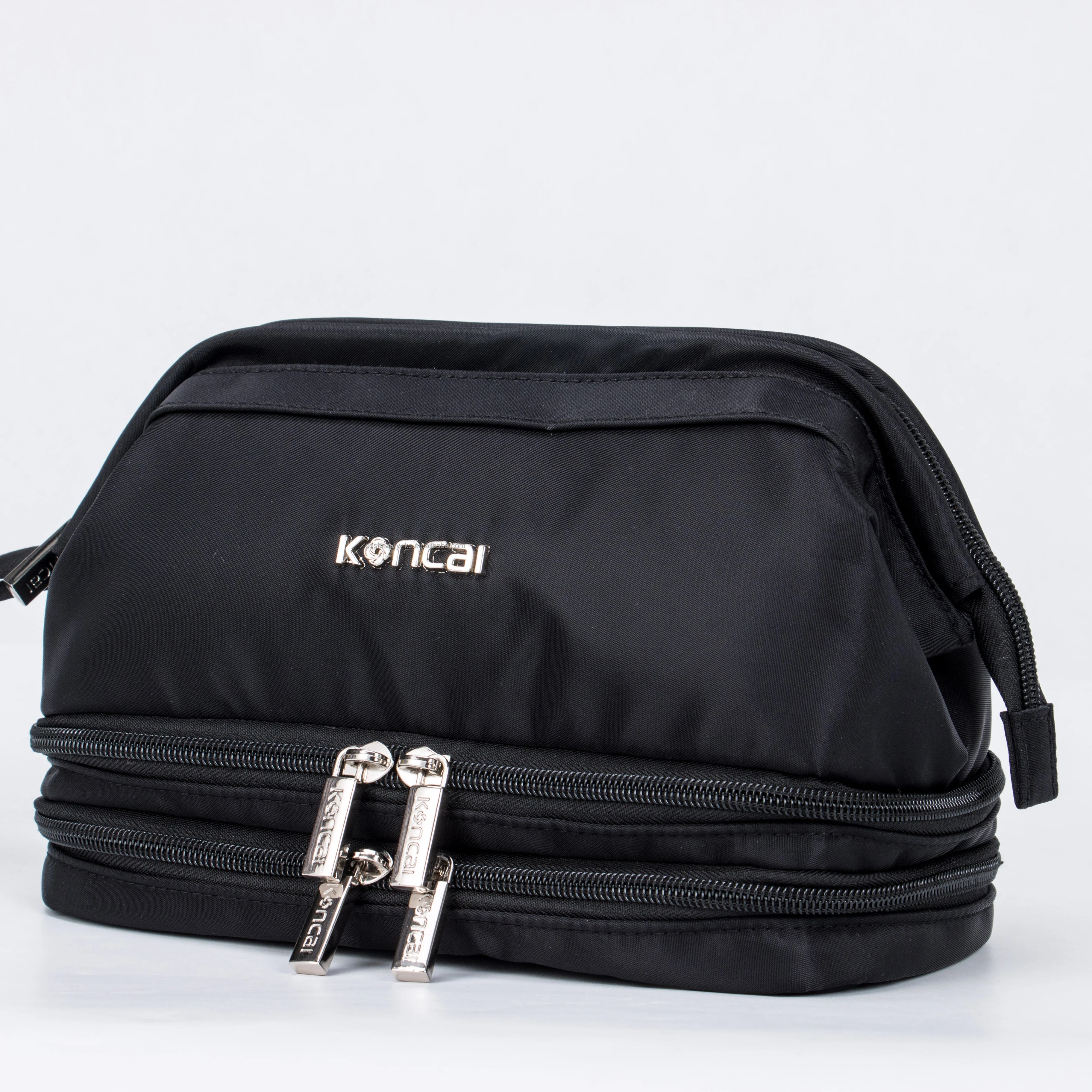 KONCAI Custom Logo Vanity Makeup Bag Large Capacity Fashion Style Cosmetic Case with Zipper Closure for Daily Usage