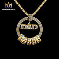 Best Dad Necklace From Daughter Fashionable Brass Pendant with Link Chain and Letter Shape Father's Day Gift