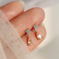 14K Gold Plated OEM ODM Design Women Big CZ Tear Drop Earrings