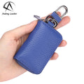 Andong Car Key Holder for Men Women Genuine Cow Leather Zipper Pocket