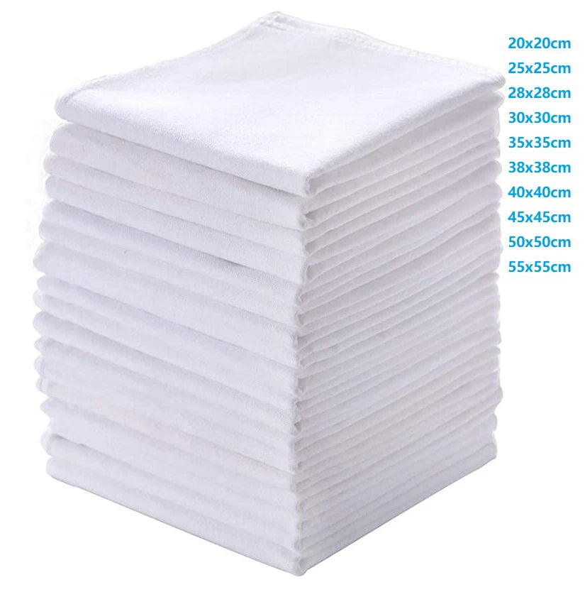 Wholesale 100% Cotton Multi-Size White Blank Bandana Handkerchief for Outdoor Tie Dye DIY