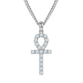 Customised 925 Sterling Silver and Gold Plated Moissanite Cross Pendant Personalised Men's Necklace
