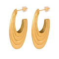 New Chinese Style U-Shaped Hollow Earrings Titanium Steel 18K Gold Non-Fading Niche Maillard Earrings Wholesale Women