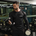 Wholesale Fitness Clothing 140 Gsm High Elastic Solid Color Long-Sleeved  Gym t Shirt for Men