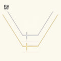 FUAMAY 18K Gold Plated Religious Christian Mini Cross Necklace Sterling Silver Link Chain Jewelry for Parties Gifts